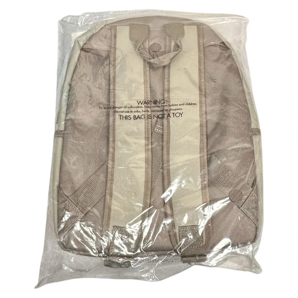 Thirty One Gifts Cool For School Neutral Colorblock Backpack New Original Tans - Picture 2 of 6